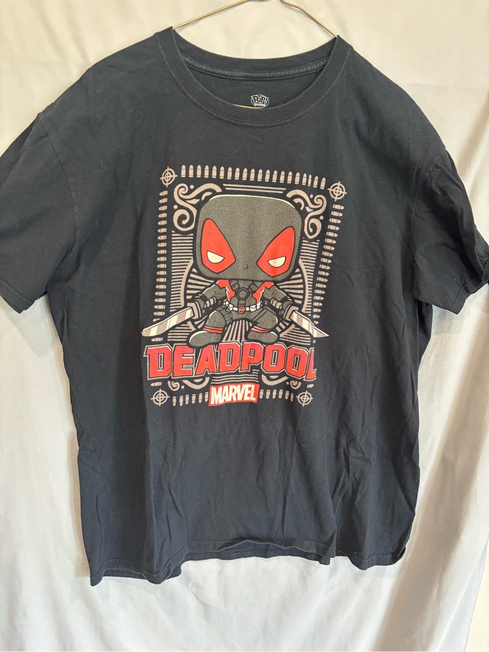 Marvel Deadpool Cartoon Tee - Black, Red & Gray